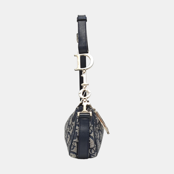 Oblique Canvas Top Handle Bag Blue
