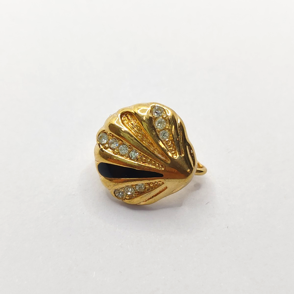 Twist Round Metal Gold Clip On Earrings
