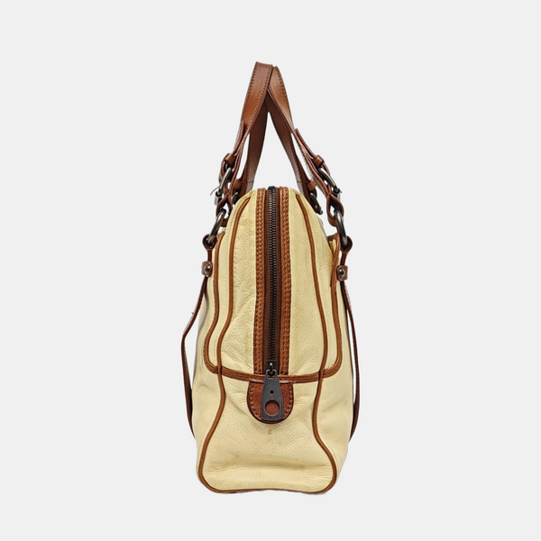 Calfskin Top Handle Bag Beige