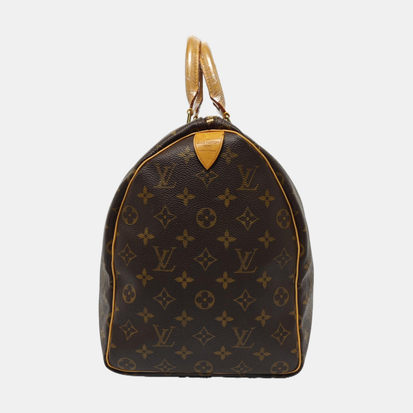 KEEPALL 45 Monogram Coated Canvas Brown