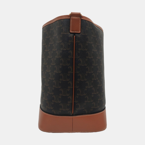 Authenticated pre-owned TRIOMPHE CANVAS Medium Coated Canvas Brown - Bucket Bag at Looply