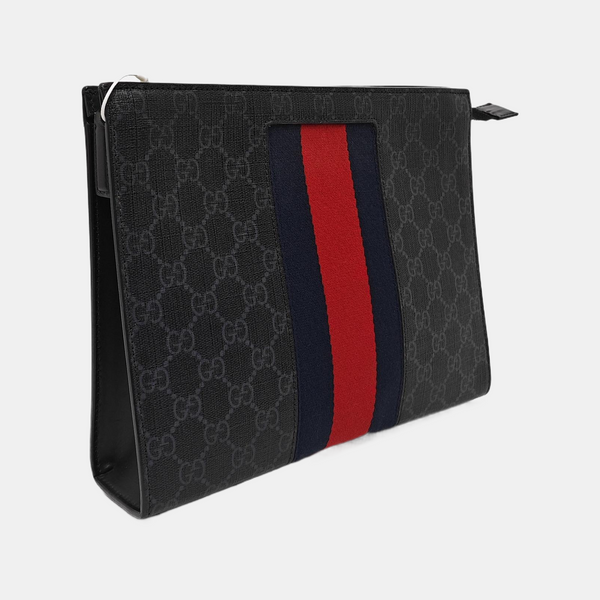 GG Supreme Monogram Coated Canvas Gray