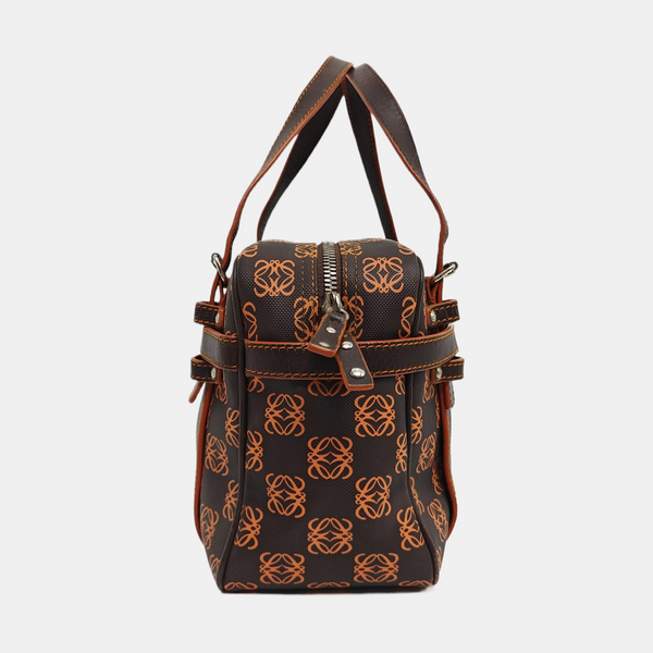 Monogram Coated Canvas Top Handle Bag Brown