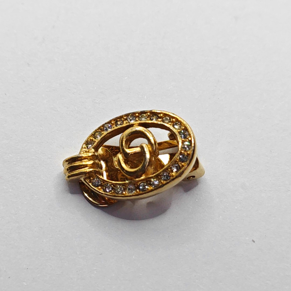 Petit CD Metal Gold Clip On Earrings