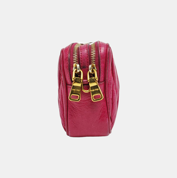 Quilted Lambskin Shoulder Bag Red