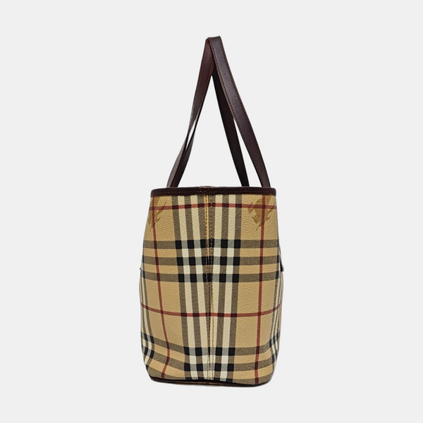 Coated Canvas Tote Bag Beige