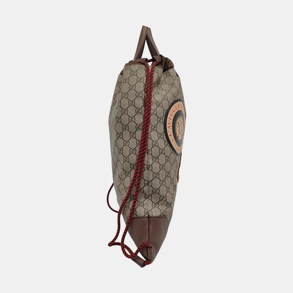 Monogram Coated Canvas Backpack Black