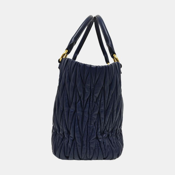 Quilted Lambskin Tote Bag Blue