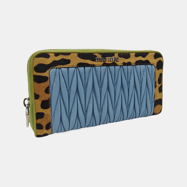 Quilted Lambskin Wallet Blue