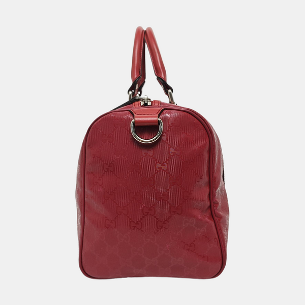 Boston Monogram Coated Canvas Red