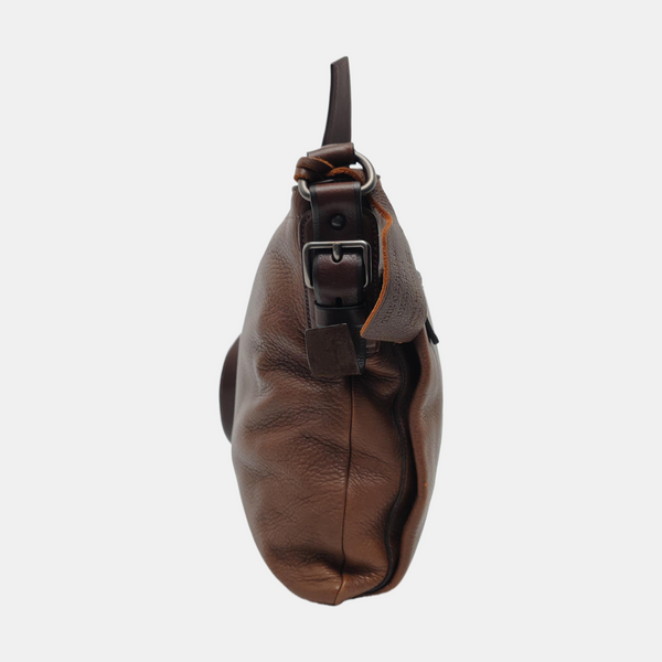 Calfskin Shoulder Bag Brown