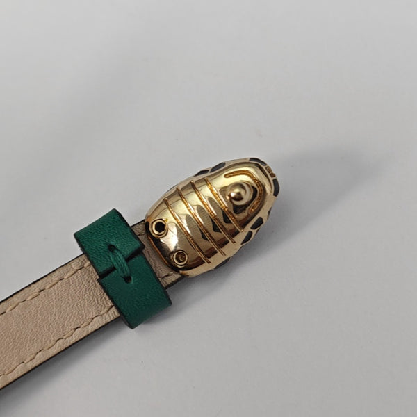 SERPENTI Leather Green Bangle