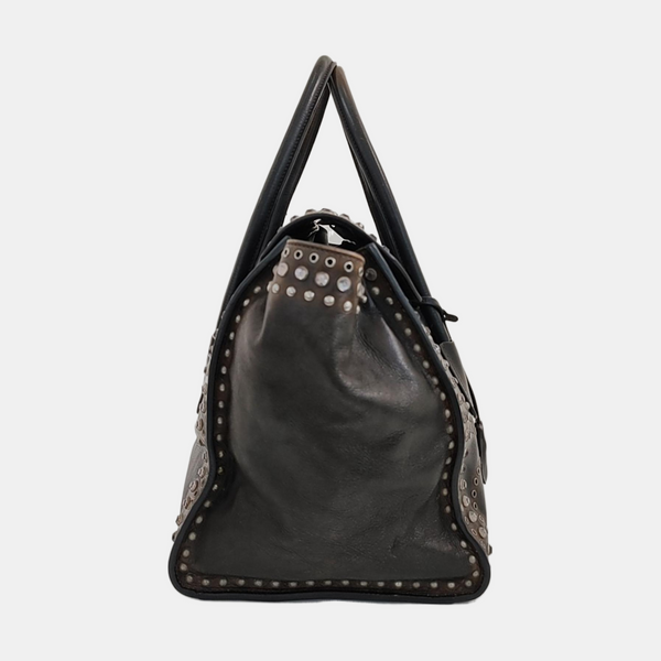 Calfskin Top Handle Bag Brown