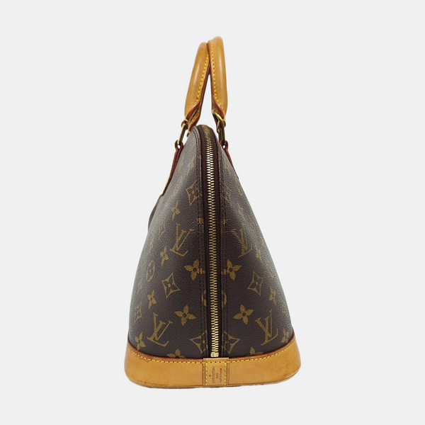 ALMA PM Monogram Coated Canvas Brown