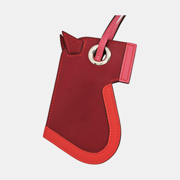 Leather Bag Charm Red