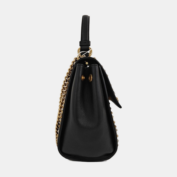 Calfskin Top Handle Bag Black
