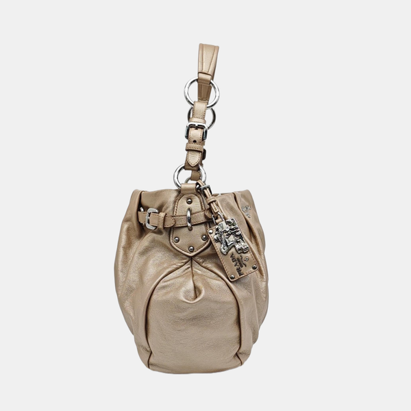 Calfskin Top Handle Bag Beige