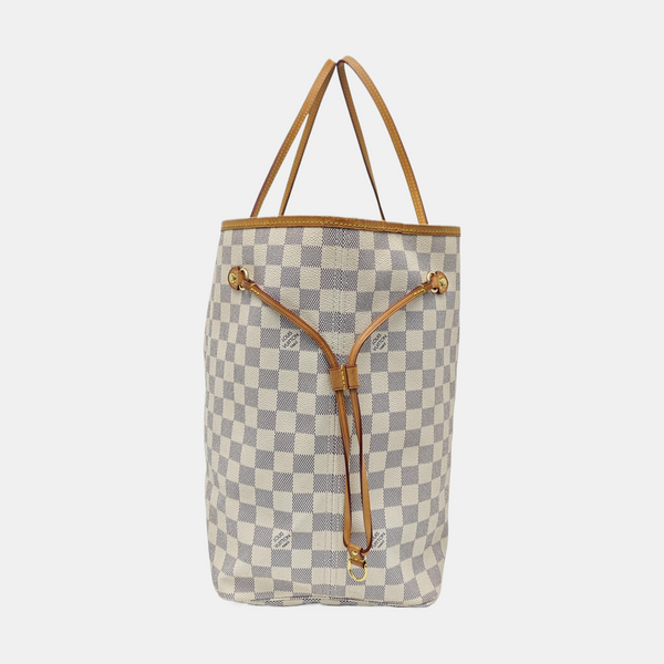 NEVERFULL GM Damier Azur Coated Canvas White