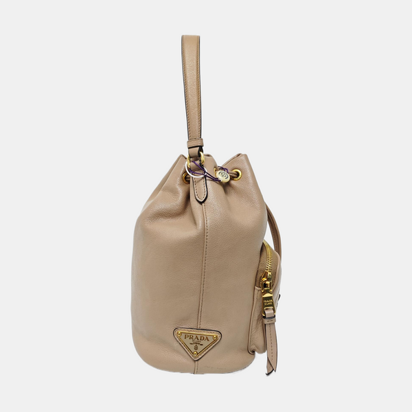 Calfskin Bucket Bag Beige
