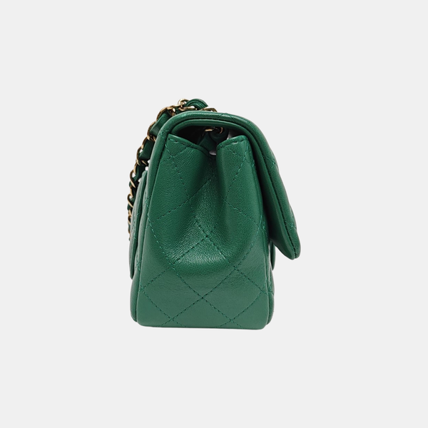 CLASSIC FLAP Mini Quilted Lambskin Green