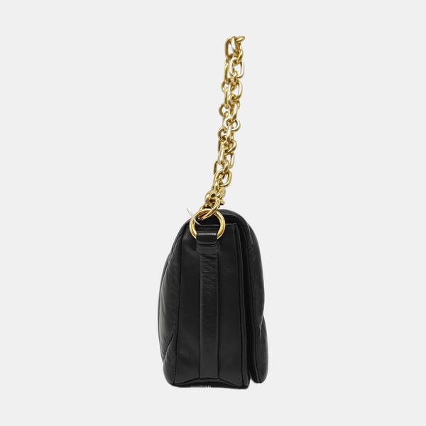 Quilted Lambskin Shoulder Bag Black