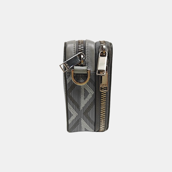 Coated Canvas Shoulder Bag Gray
