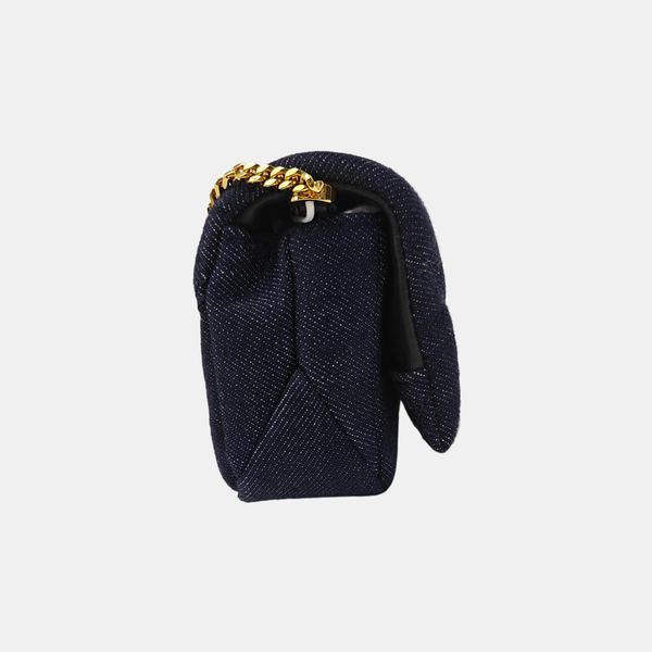 SERPENTI CABOCHON Mini Quilted Denim Blue