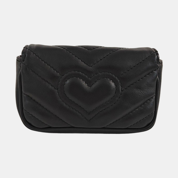 GG Marmont Super Mini Quilted Calfskin Black
