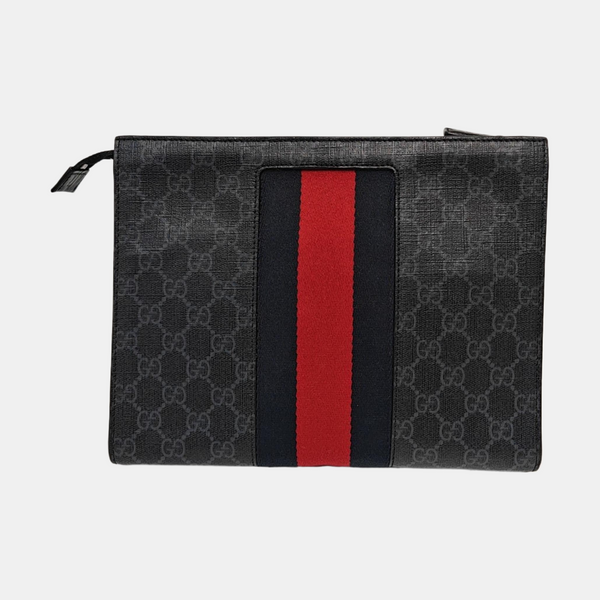 GG Supreme Monogram Coated Canvas Gray