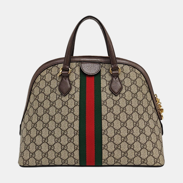 Ophidia Medium Monogram Coated Canvas Beige