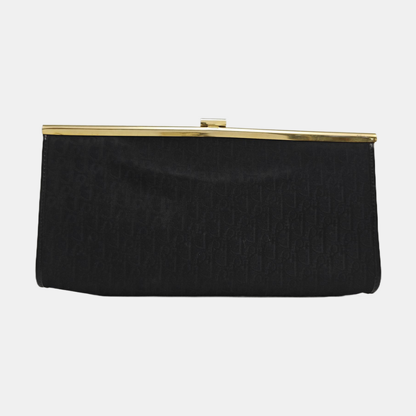 Oblique Canvas Clutch Black