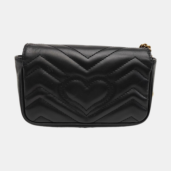 GG Marmont Mini Quilted Calfskin Black