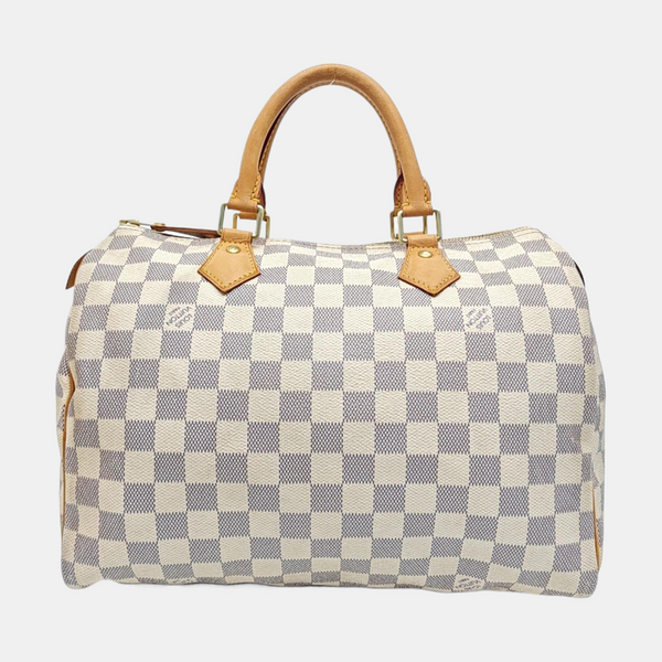 SPEEDY 30 Damier Azur Coated Canvas White