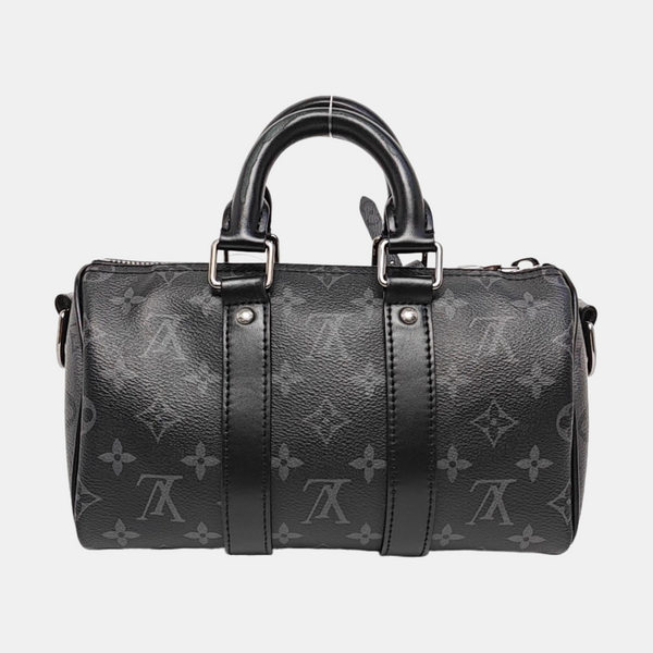 KEEPALL 25 Monogram Coated Canvas Black
