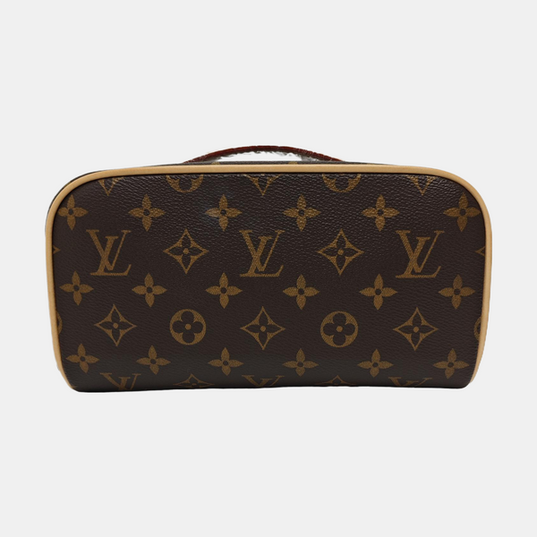 Monogram Coated Canvas Top Handle Bag Brown