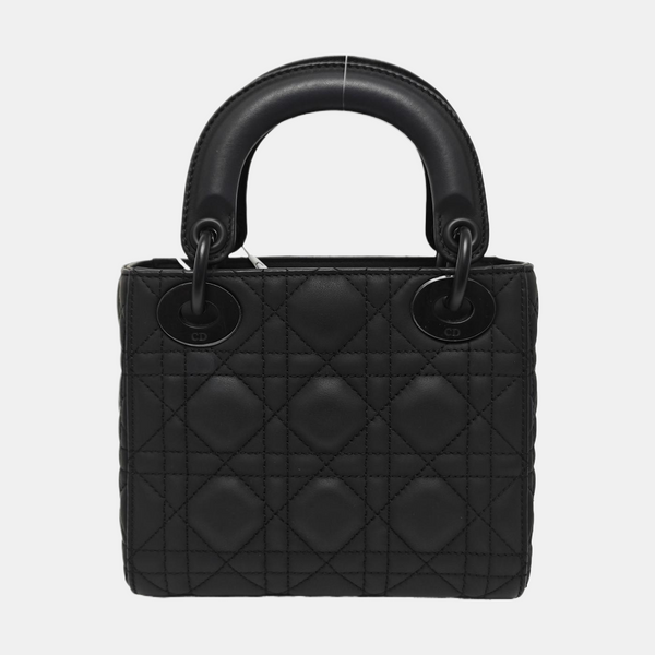 Lady Dior Mini Cannage Calfskin Black