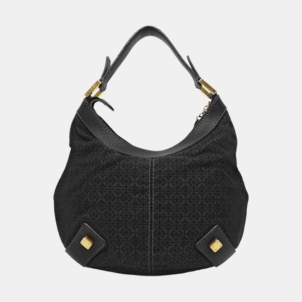 Monogram Canvas Shoulder Bag Black
