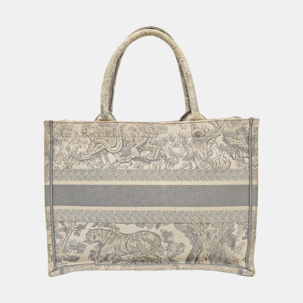 Authenticated pre-owned Book Tote Medium Canvas Grey - Tote Bag at Looply