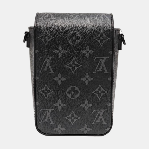 S LOCK Monogram Coated Canvas Black