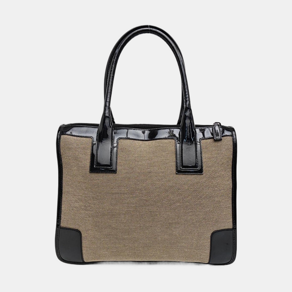 Canvas Top Handle Bag Brown