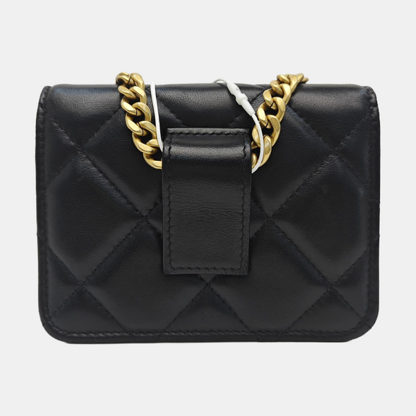 Quilted Lambskin Shoulder Bag Black