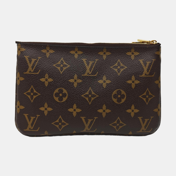 DOUBLE ZIP Monogram Coated Canvas Brown