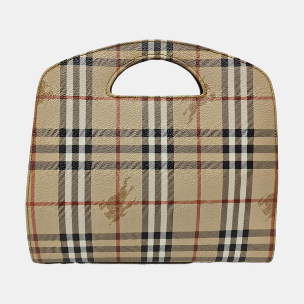 Coated Canvas Tote Bag Beige