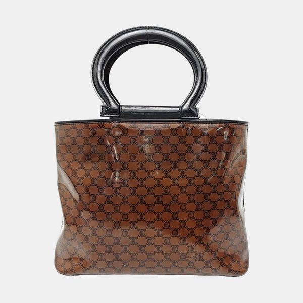 Coated Canvas Tote Bag Brown
