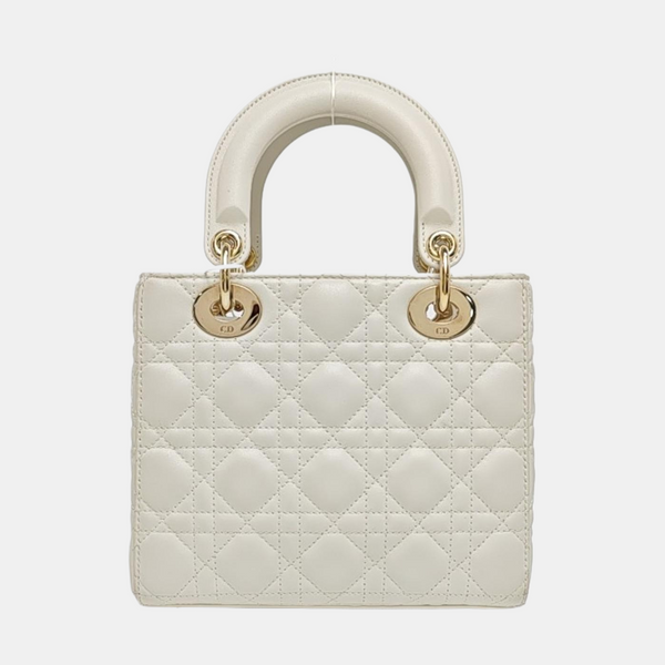 Lady Dior Small Cannage Lambskin White