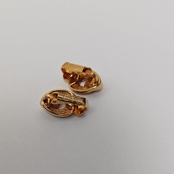 Metal Gold Clip On Earrings