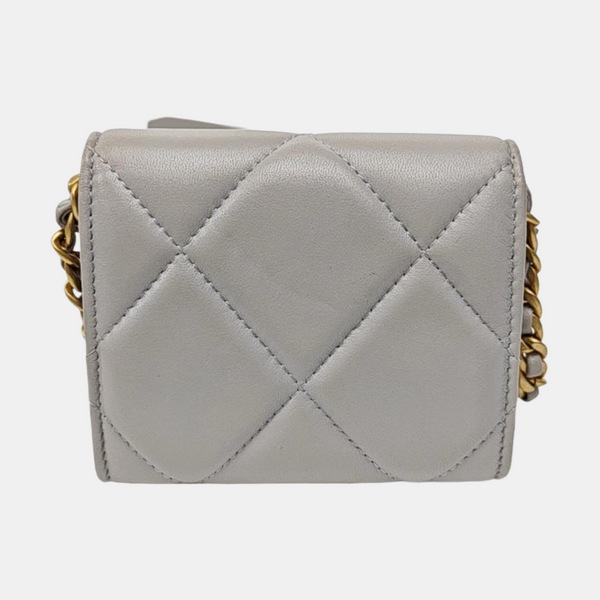 CHANEL 19 Small Quilted Lambskin Gray