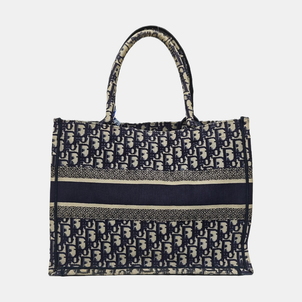Book Tote Medium Oblique Canvas Blue
