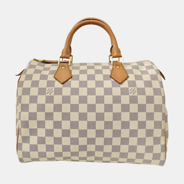 SPEEDY 30 Damier Azur Coated Canvas White