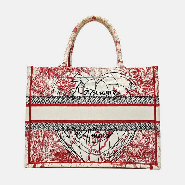 Book Tote Medium Fabric Red